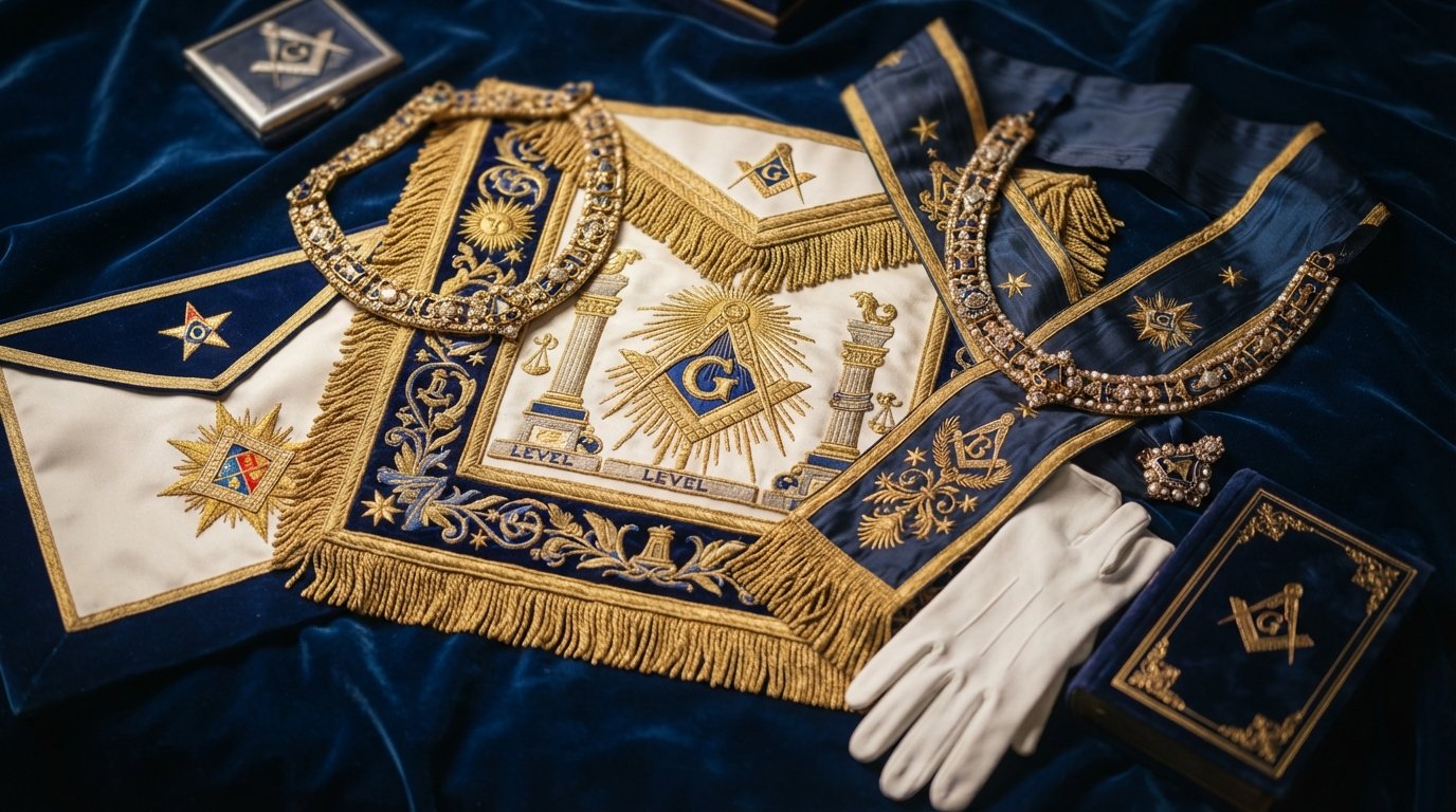 Ambtsketen officier zonder borduurwerk. natuurlijke zijde - Rite Opératif de Salomon (ROS)